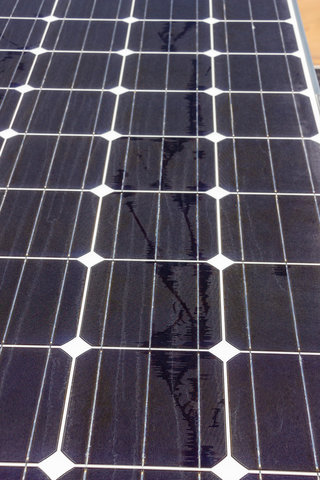 Silicon cells Poly modules with Snail Trails defects in its surface