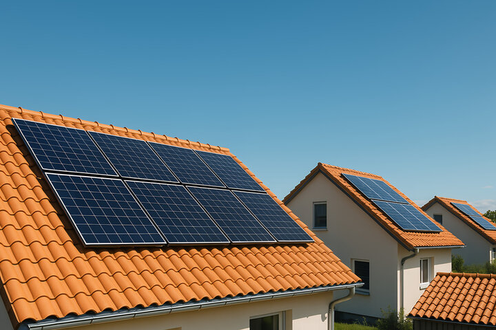 solar panels on roof