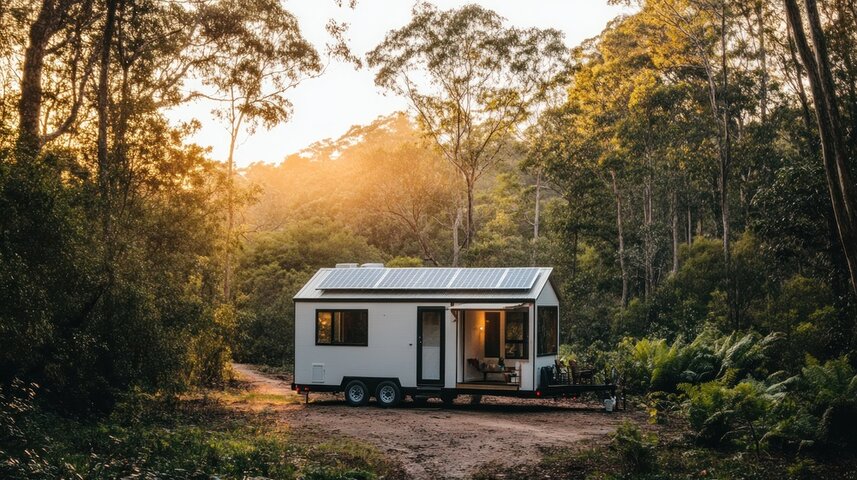 tiny house powered by solar panels