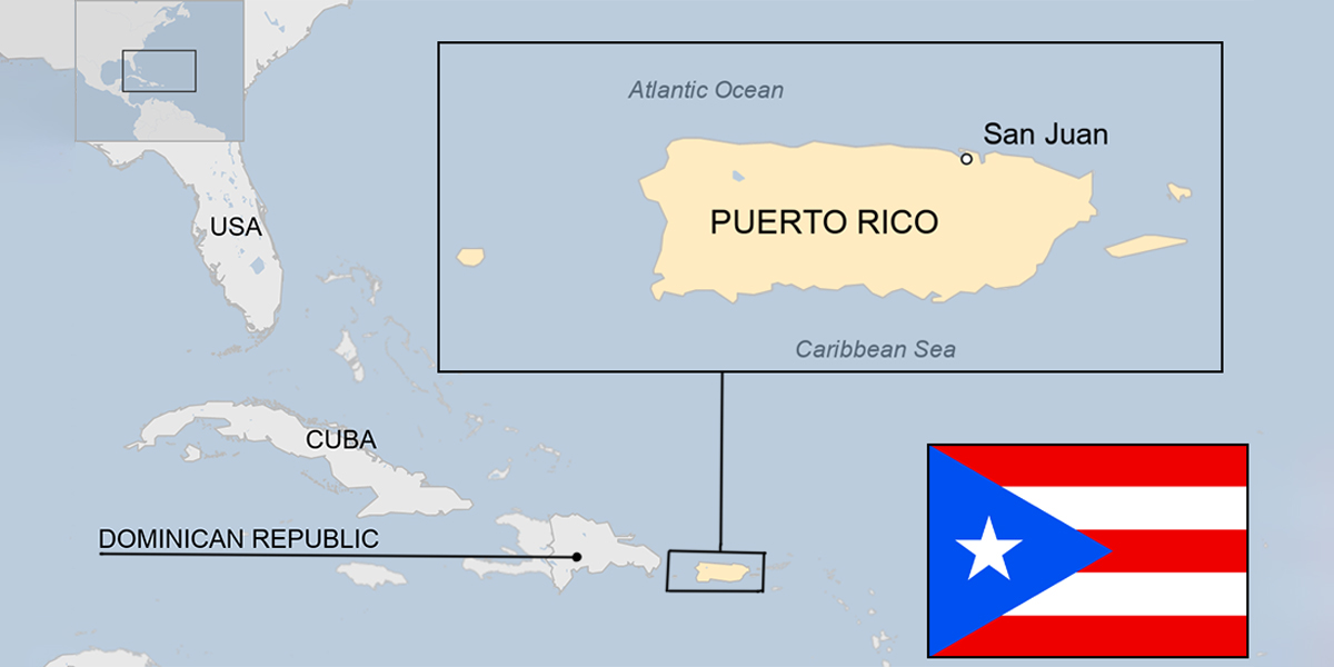 Puerto Rico on the map