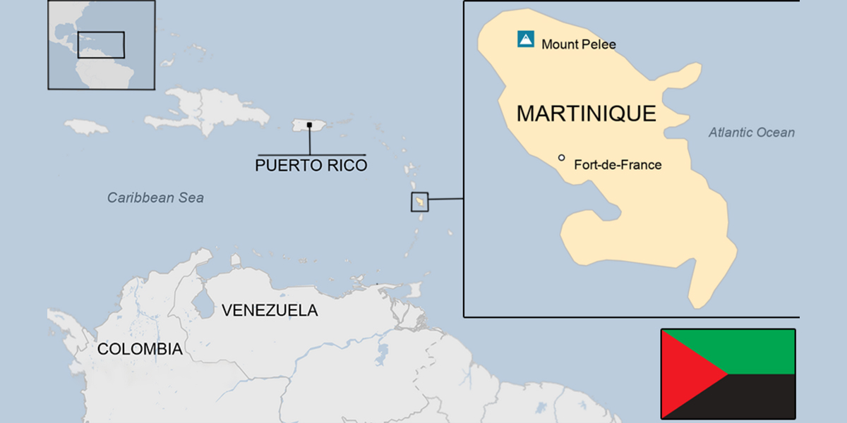 Martinique on the map