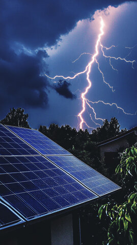 lighting strike solar panels