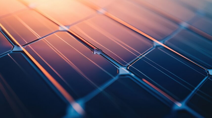 extreme close-up of a perovskite solar cell structure