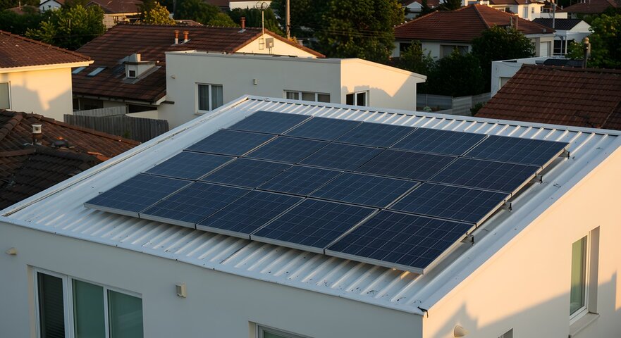 Bifacial Solar Panels on a Modern Urban Home
