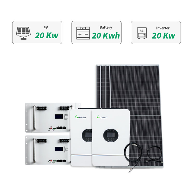 Complete 20KW Solar Off-grid Hybrid Solar Energy System for Home