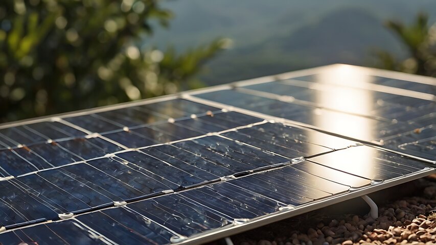 Damaged Solar Panels Under Sunlight