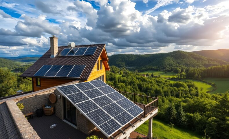 solar panels on balcony