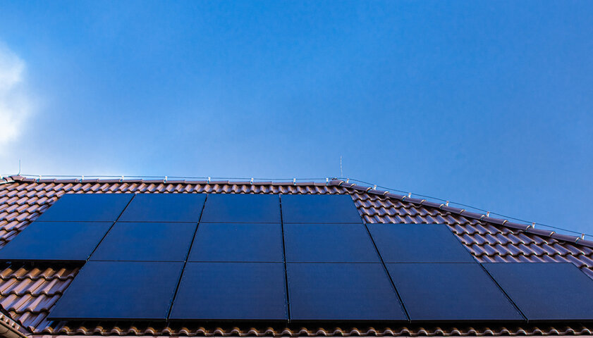 Modern full black solar panels