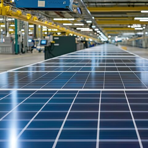 Automated solar panel manufacturing plant