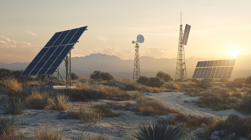 Solar panels and communication towers.jpg